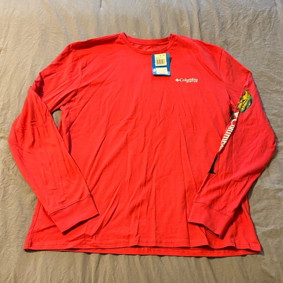 Columbia Other - Columbia PFG Men’s Long Sleeve NWT XL‎ 100% Cotton T Shirt Fish Graphic Red New